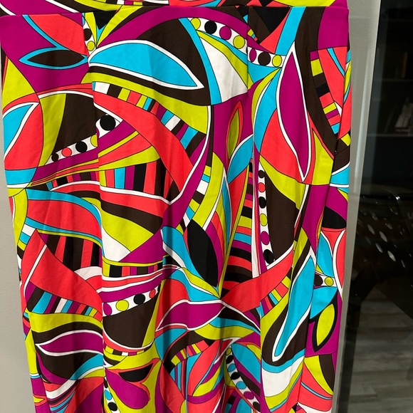 Jude Connally Dress, Retro Tunic V Neck Shift Dress, Multicolor, Sleeveless - Picture 4 of 7